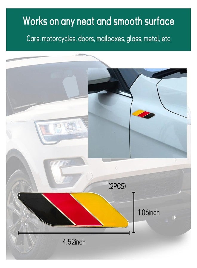 Dickno 2 PCS 3D Tricolor Flag Emblem, Aluminum Car Front Fender Badge Sign Emblem, Auto Stickers and Declaration Decals, Universal Exterior Decor Accessories for All Vehicles (Germany) - Image 2